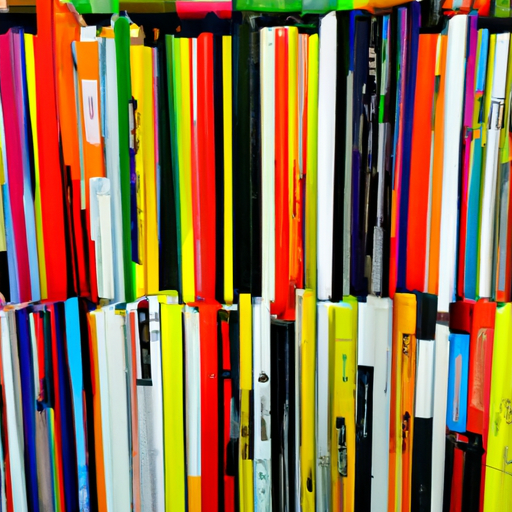 A stack of books on a shelf.