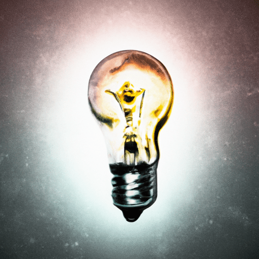 A light bulb on a dark background.