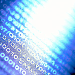 A close up of a blue computer screen.