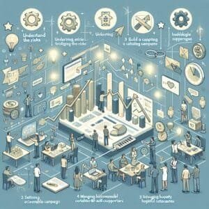 An isometric illustration of people working on a computer.